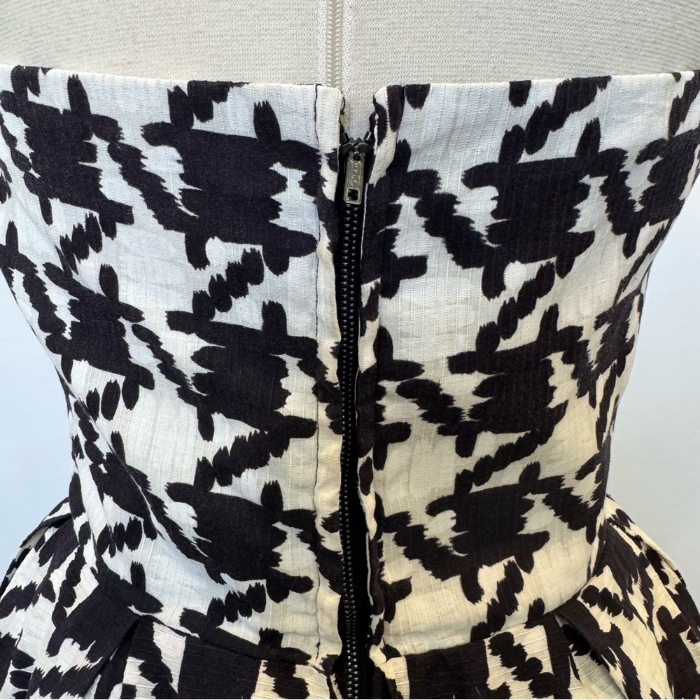 Vintage 50s 60s Houndstooth Check Strapless New Look Fit Flare Party Dress Town - Picture 8 of 12